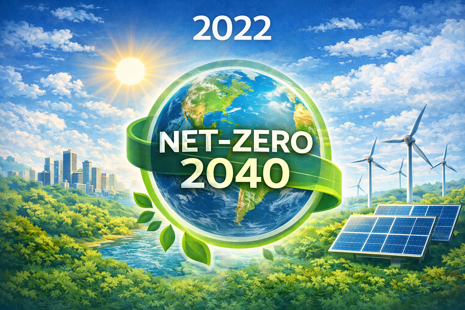 AI generated image of Intel's Net-Zero plan