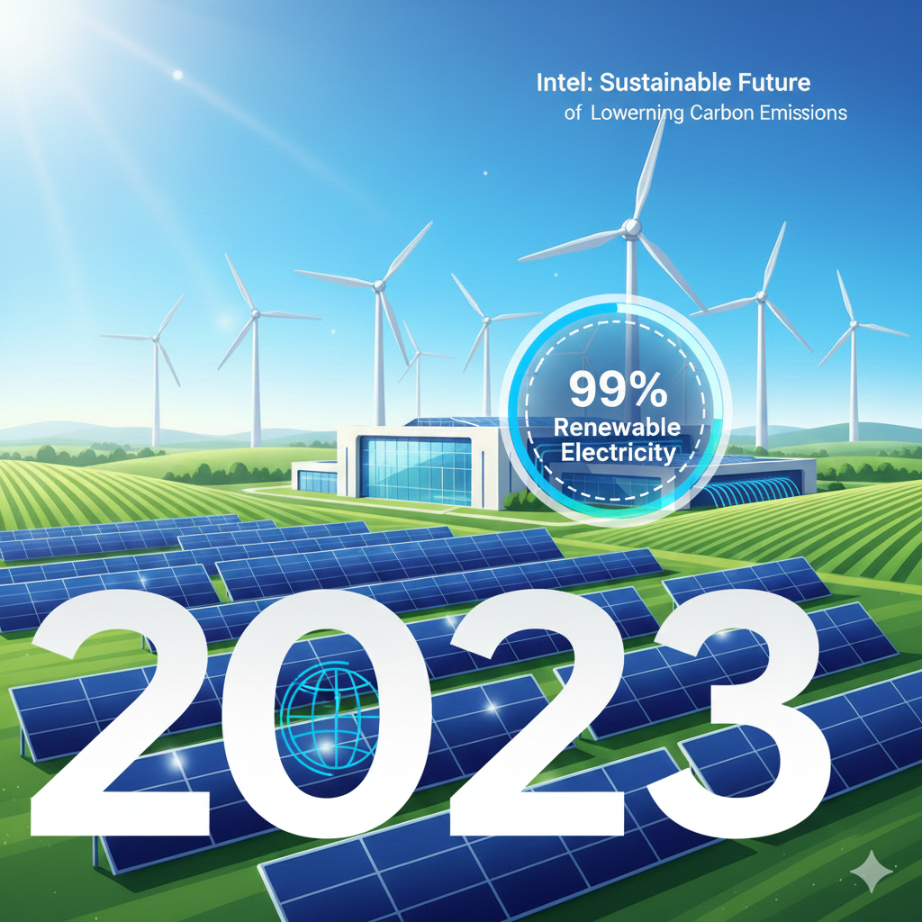 AI generated image of Intel's renewable energy progress