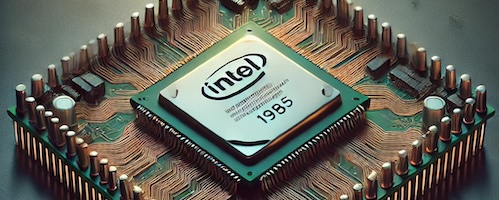 AI generated image of Intel's 386 processor